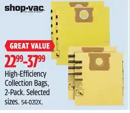 Canadian Tire Shop-Vac High-Efficiency Collection Bags, 2-Pack offer