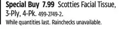 Canadian Tire Scotties Facial Tissue offer