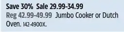 Canadian Tire THE ROCK Jumbo Cooker or Dutch Oven offer