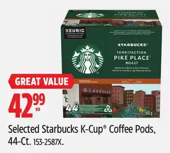 Canadian Tire Selected Starbucks K-Cup Coffee Pods offer