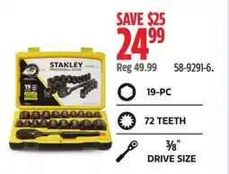 Canadian Tire Stanley 19-PC 72 TEETH ⅜ DRIVE SIZE offer