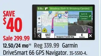 Canadian Tire Garmin DriveSmart 66 GPS Navigator offer
