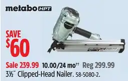 Canadian Tire METABO HPT 31⁄2˝ Clipped-Head Nailer offer