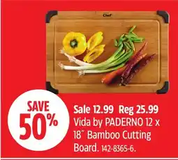 Canadian Tire Vida by PADERNO 12 x 18˝ Bamboo Cutting Board offer