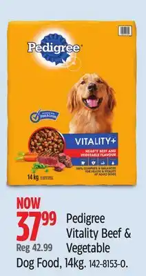 Canadian Tire Pedigree Vitality Beef & Vegetable Dog Food offer