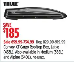 Canadian Tire Cargo Rooftop Box, Large (453L). Also available in Medium (368L) offer