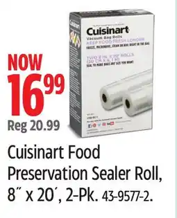 Canadian Tire Cuisinart Food Preservation Sealer Roll, 8˝ x 20´, 2-Pk offer