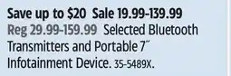 Canadian Tire Bluehive Selected Bluetooth Transmitters and Portable 7˝ Infotainment Device offer