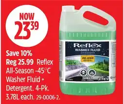 Canadian Tire Reflex All-Season -45°C Washer Fluid + Detergent. 4-Pk offer