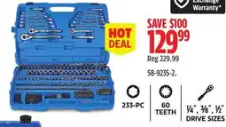 Canadian Tire Mastercraft 233-Pc | 60 TEETH | 1/4, 3/8, 1/2 DRIVE SIZES offer
