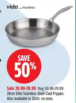 Canadian Tire Vida 28cm Elite Stainless-Steel Clad Frypan offer