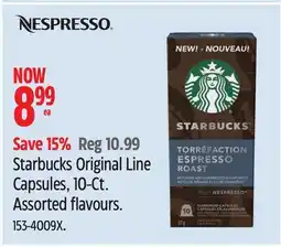 Canadian Tire Nespresso Starbucks Original Line Capsules, 10-Ct. Assorted flavours offer