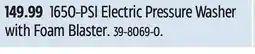 Canadian Tire Simoniz 1650-PSI Electric Pressure Washer with Foam Blaster offer