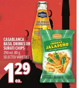Metro CASABLANCA BASIL DRINKS OR SURATI CHIPS offer