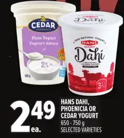 Metro HANS DAHI, PHOENICIA OR CEDAR YOGURT offer