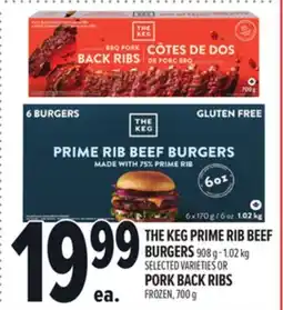 Metro THE KEG PRIME RIB BEEF BURGERS offer