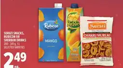 Metro SURATI SNACKS, RUBICON OR SHERBON DRINKS offer