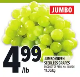 Metro JUMBO GREEN SEEDLESS GRAPES offer