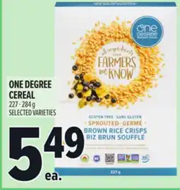 Metro ONE DEGREE CEREAL offer