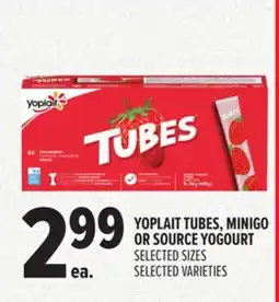 Metro YOPLAIT TUBES, MINIGO OR SOURCE YOGOURT offer