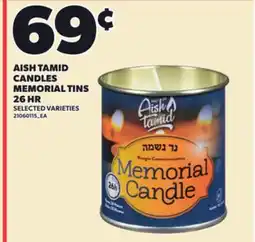 Loblaws AISH TAMID CANDLES MEMORIAL TINS 26 HR offer
