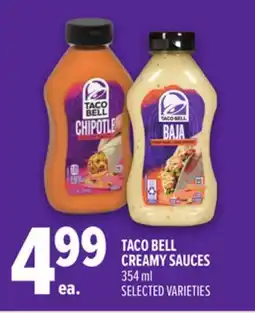 Metro TACO BELL CREAMY SAUCES offer