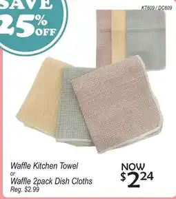 Oxford Mills Waffle Kitchen Towel or Waffle 2pack Dish Cloths offer
