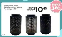 Oxford Mills Wide Assortment of Black Metal Decorative Lanterns offer