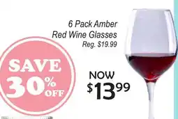 Oxford Mills 6 Pack Amber Red Wine Glasses offer