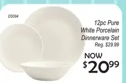 Oxford Mills Pure White Porcelain Dinnerware Set offer
