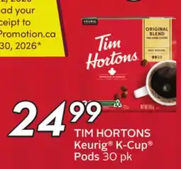 Sobeys TIM HORTONS Keurig K-Cup Pods offer