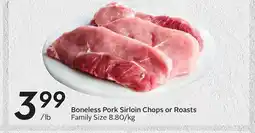 Sobeys Boneless Pork Sirloin Chops or Roasts offer