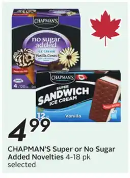 Sobeys CHAPMAN'S Super or No Sugar Added Novelties offer