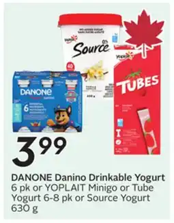 Sobeys DANONE Danino Drinkable Yogurt offer