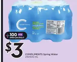 Sobeys COMPLIMENTS Spring Water offer
