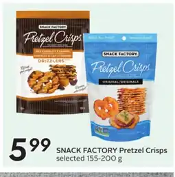 Sobeys SNACK FACTORY Pretzel Crisps offer