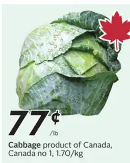 Sobeys Cabbage offer