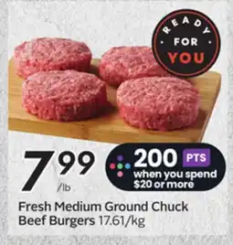 Sobeys Fresh Medium Ground Chuck Beef Burgers offer