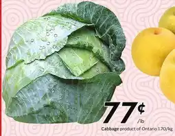 Sobeys Cabbage product of Ontario 1.70/kg offer