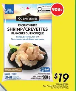 Sobeys OCEAN JEWEL Raw Peeled & Deveined Shrimp offer