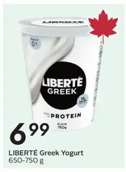 Sobeys LIBERTÉ Greek Yogurt offer