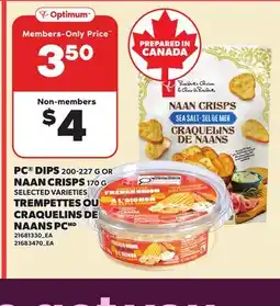Independent Grocer PC DIPS 200-227 G OR NAAN CRISPS 170 G offer
