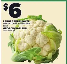 Independent Grocer LARGE CAULIFLOWER offer