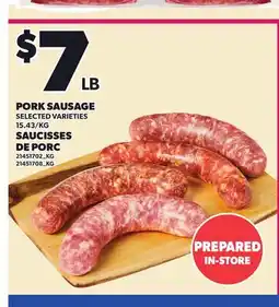 Independent Grocer PORK SAUSAGE offer