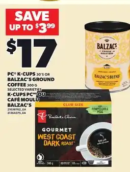 Independent Grocer PC K-CUPS, 30'S OR BALZAC'S GROUND COFFEE offer