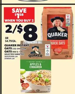 Independent Grocer QUAKER INSTANT OATS, 232-344 G OR OATS, 900 G - 1KG offer