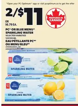 Independent Grocer PC OR BLUE MENU SPARKLING WATER offer
