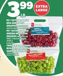 Independent Grocer PC EXTRA LARGE RED SEEDLESS GRAPES OR PC EXTRA LARGE GREEN SEEDLESS GRAPES offer