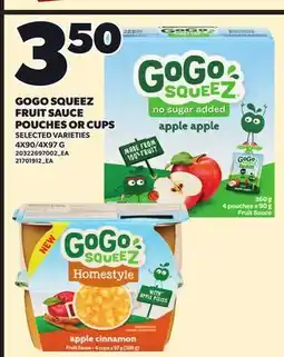 Independent Grocer GOGO SQUEEZ FRUIT SAUCE POUCHES OR CUPS 4X90 offer