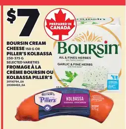 Independent Grocer BOURSIN CREAM CHEESE, 150 G OR PILLER'S KOLBASSA offer
